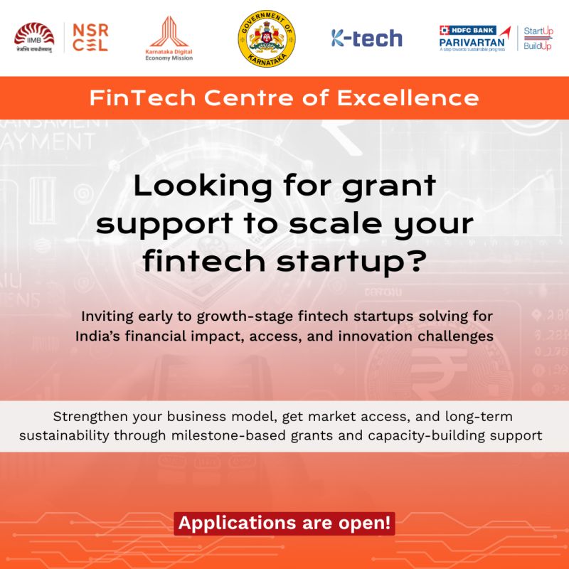 Fintech Centre of Excellence at NSRCEL, in partnership with HDFC Bank Parivartan, the CSR arm of HDFC Bank